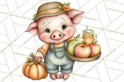 Watercolor Apple Orchard Animal PNG Clipart, Fall Png Product Image 5