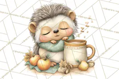 Watercolor Apple Orchard Animal PNG Clipart, Fall Png Product Image 2