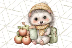 Watercolor Apple Orchard Animal PNG Clipart, Fall Png Product Image 5