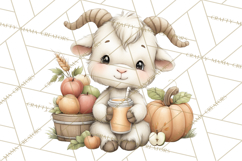 Watercolor Apple Orchard Animal PNG Clipart, Fall Png Product Image 3