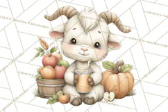 Watercolor Apple Orchard Animal PNG Clipart, Fall Png Product Image 3