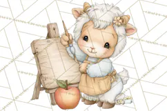 Watercolor Apple Orchard Animal PNG Clipart, Fall Png Product Image 4
