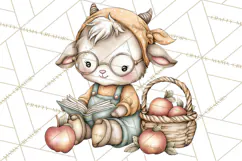 Watercolor Apple Orchard Animal PNG Clipart, Fall Png Product Image 5