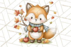 Watercolor Apple Orchard Animal PNG Clipart, Fall Png Product Image 3