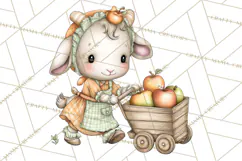 Watercolor Apple Orchard Animal PNG Clipart, Fall Png Product Image 2