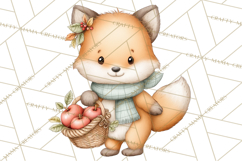 Watercolor Apple Orchard Animal PNG Clipart, Fall Png Product Image 4