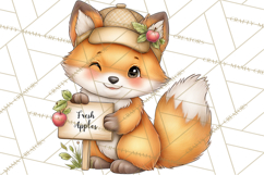Watercolor Apple Orchard Animal PNG Clipart, Fall Png Product Image 2