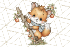 Watercolor Apple Orchard Animal PNG Clipart, Fall Png Product Image 3