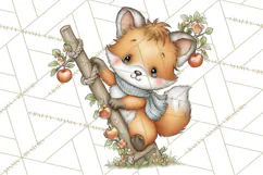 Watercolor Apple Orchard Animal PNG Clipart, Fall Png Product Image 3