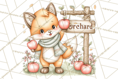 Watercolor Apple Orchard Animal PNG Clipart, Fall Png Product Image 4