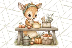 Watercolor Apple Orchard Animal PNG Clipart, Fall Png Product Image 2