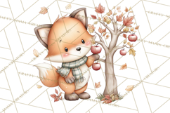 Watercolor Apple Orchard Animal PNG Clipart, Fall Png Product Image 4