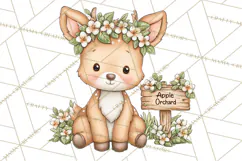 Watercolor Apple Orchard Animal PNG Clipart, Fall Png Product Image 4
