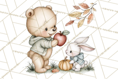 Watercolor Apple Orchard Animal PNG Clipart, Fall Png Product Image 5