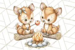 Watercolor Apple Orchard Animal PNG Clipart, Fall Png Product Image 2