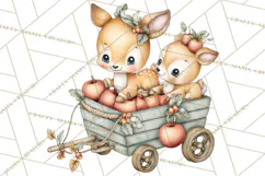 Watercolor Apple Orchard Animal PNG Clipart, Fall Png Product Image 3