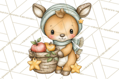 Watercolor Apple Orchard Animal PNG Clipart, Fall Png Product Image 4