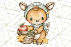Watercolor Apple Orchard Animal PNG Clipart, Fall Png Product Image 4