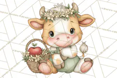 Watercolor Apple Orchard Animal PNG Clipart, Fall Png Product Image 5