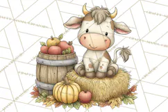 Watercolor Apple Orchard Animal PNG Clipart, Fall Png Product Image 2