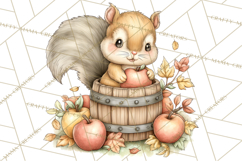 Watercolor Apple Orchard Animal PNG Clipart, Fall Png Product Image 5