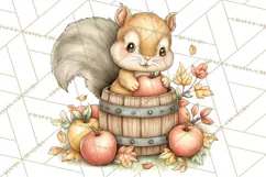 Watercolor Apple Orchard Animal PNG Clipart, Fall Png Product Image 5