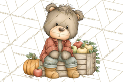 Watercolor Apple Orchard Animal PNG Clipart, Fall Png Product Image 2