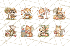 Watercolor Apple Orchard Animal PNG Clipart, Fall Png Product Image 2