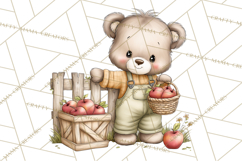 Watercolor Apple Orchard Animal PNG Clipart, Fall Png Product Image 2
