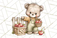 Watercolor Apple Orchard Animal PNG Clipart, Fall Png Product Image 2