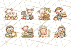 Watercolor Apple Orchard Animal PNG Clipart, Fall Png Product Image 7