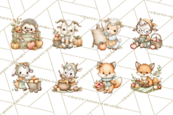 Watercolor Apple Orchard Animal PNG Clipart, Fall Png Product Image 5