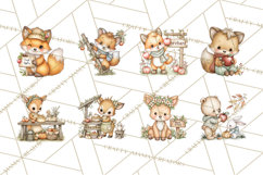 Watercolor Apple Orchard Animal PNG Clipart, Fall Png Product Image 3