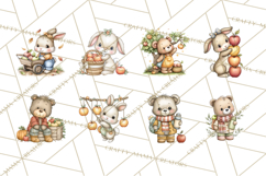 Watercolor Apple Orchard Animal PNG Clipart, Fall Png Product Image 8