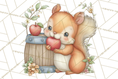 Watercolor Apple Orchard Animal PNG Clipart, Fall Png Product Image 3