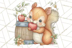 Watercolor Apple Orchard Animal PNG Clipart, Fall Png Product Image 3