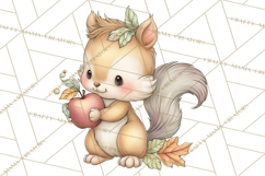 Watercolor Apple Orchard Animal PNG Clipart, Fall Png Product Image 5