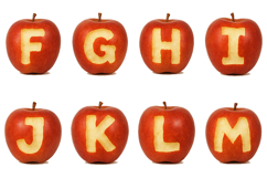 Apple Red Alphabet Lettering ABC Fruit Text Font PNG JPG Product Image 4