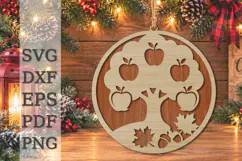 Apple Tree Ornament Laser Cut SVG Product Image 1