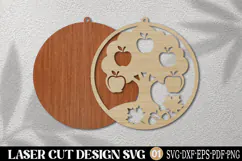 Apple Tree Ornament Laser Cut SVG Product Image 2