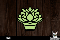 Papercut succulent svg, flower paper cut design Product Image 1