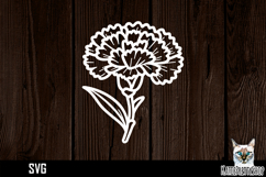 Papercut carnation svg, flower paper cut design Product Image 1