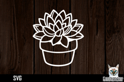Papercut succulent svg, flower paper cut design Product Image 1