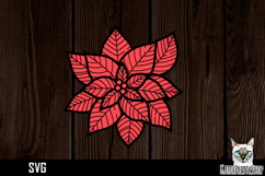 poinsettia SVG paper cut, Flower SVG papercut Product Image 1