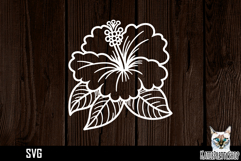 Hibiscus SVG paper cut, Flower SVG papercut Product Image 1