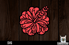 Hibiscus SVG paper cut, Flower SVG papercut Product Image 1