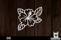 Hibiscus SVG paper cut, Flower SVG papercut Product Image 1