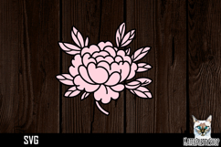 Peony SVG paper cut, Flower SVG papercut Product Image 1