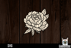 Peony SVG paper cut, Flower SVG papercut Product Image 1