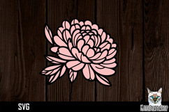 Peony SVG paper cut, Flower SVG papercut Product Image 1